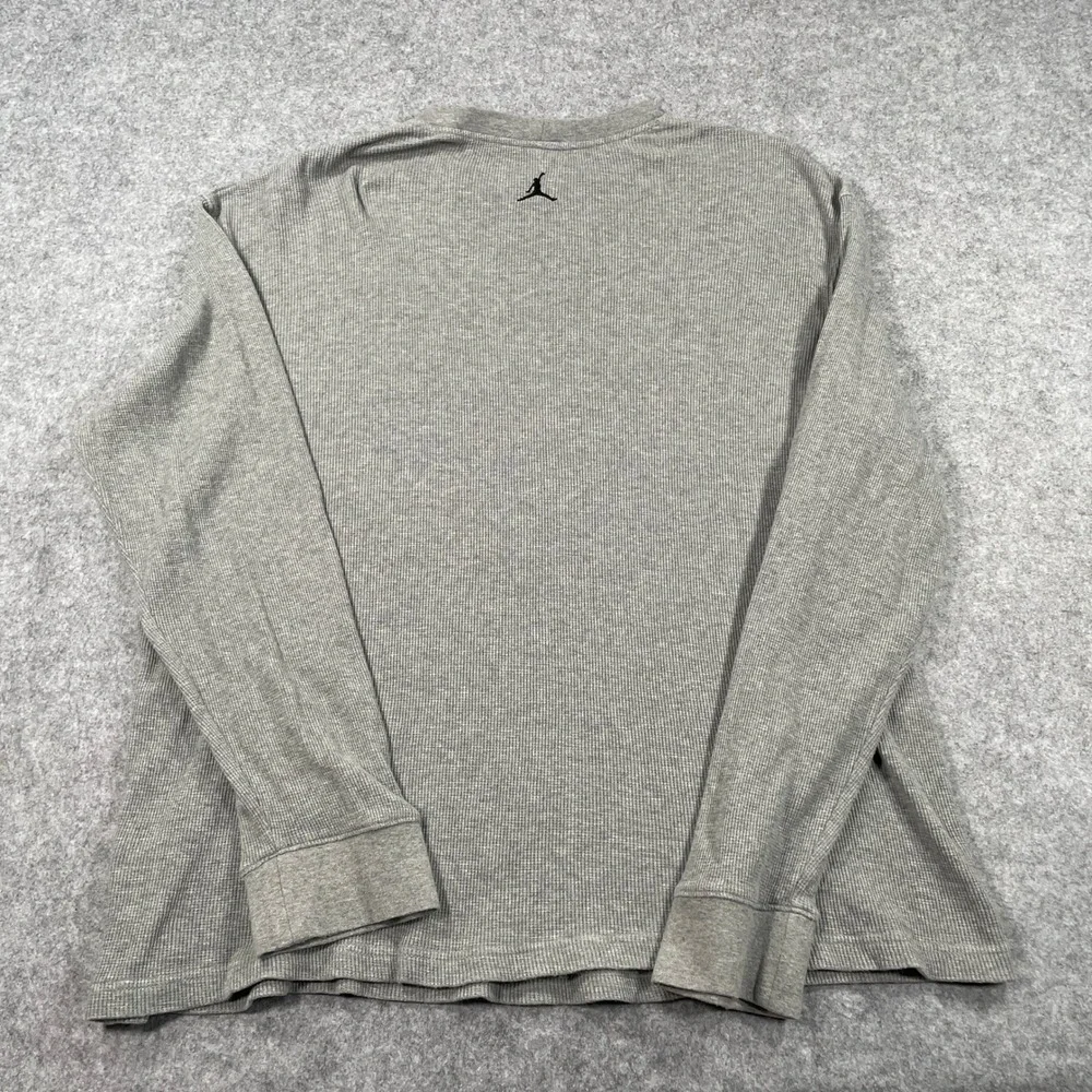 Jordan Mens Shirt XL Gray Long Sleeve Athletic Streetwear Knit Waffle Air